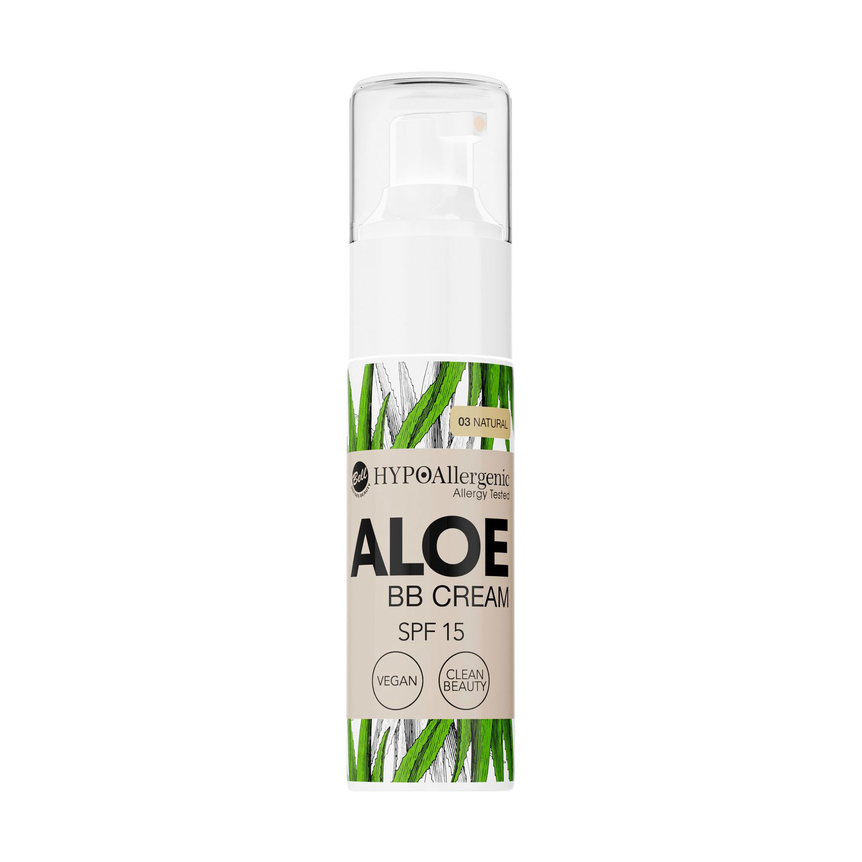 BB-крем для обличчя Bell HypoAllergenic Aloe BB Cream SPF 15, 03 Natural, 20 г